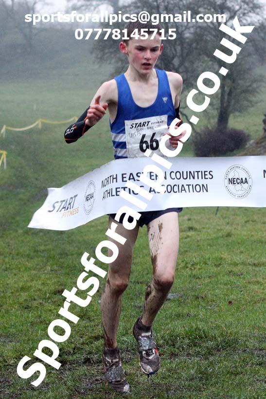 Boys under-15s, NECAA Junior Cross Country Relays, Thornley Farm, Peterlee, Saturday, December 12th. Photo: David T. Hewitson/Sports for All Pics